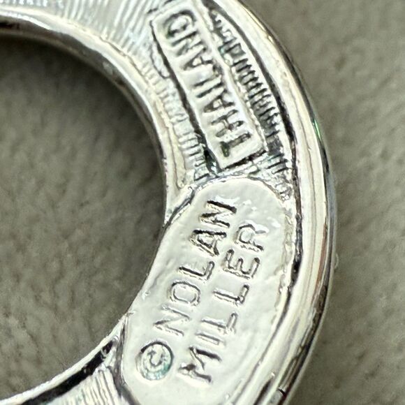 Nolan Miller Vintage Ombré Rhinestone Circle Earrings – Signed Designer Glam - Picture 5 of 17